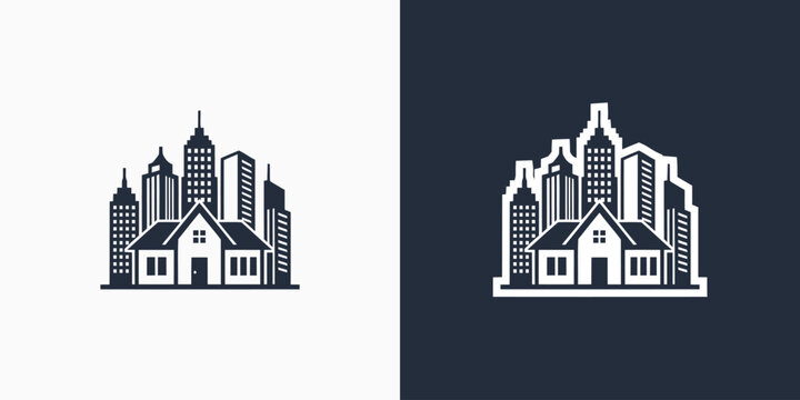 Urban house and building vector logo design with modern, simple, clean and abstract style. Icons for business, real estate, and personal branding.