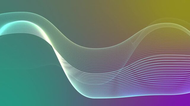 Smooth multicolored flowing lines wave background animation