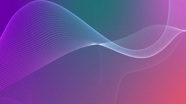 Abstract colorful wave lines background animation, neon gradient flowing curved lines forming modern tech wallpaper