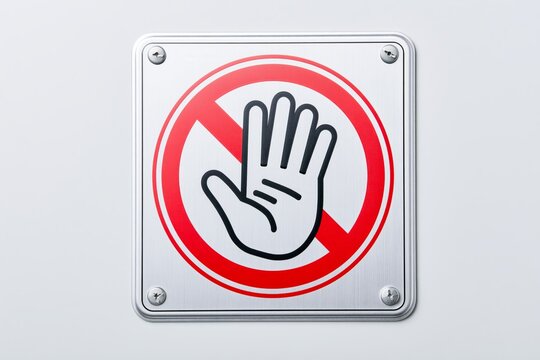 Prohibition sign Do not touch. Do not put or
touch finger side view hand prohibition icon
sign. don't touch sign on white background. prohibition Do Not
Touch Symbol Sign. Vector Illustration