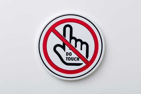 Prohibition sign Do not touch. Do not put or
touch finger side view hand prohibition icon
sign. don't touch sign on white background. prohibition Do Not
Touch Symbol Sign. Vector Illustration