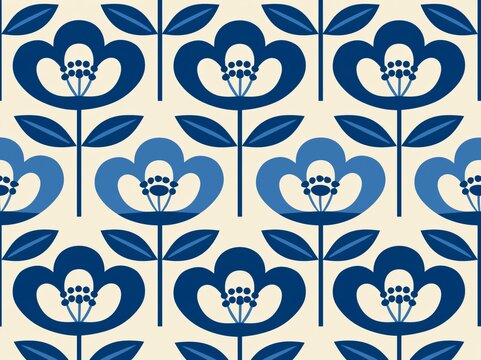 Gender neutral floral seamless vector background. Simple whimsical romantic 2 tone pattern. Kids, duvet cover, wallpaper, curtain and clothing, fashionable trendy print design scandi all over print.