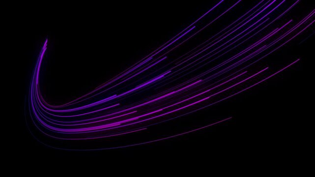 light streak effect lines animation with transparent  background 