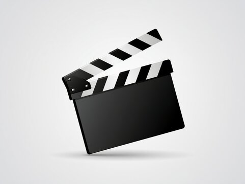 3D movie clapper, clapperboard. clapboard
clapper board cartoon. clap clapperboard,
action director, slate camera clapboard
clapper board sign. isolated symbol vector
illustration