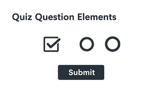Quiz question elements with checkbox and radio buttons for multiple choice options on a white background