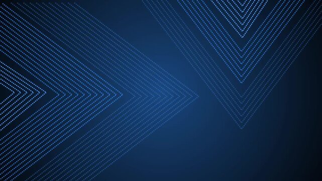 Gradient background with dotted chevron arrow patterns forming overlapping animation