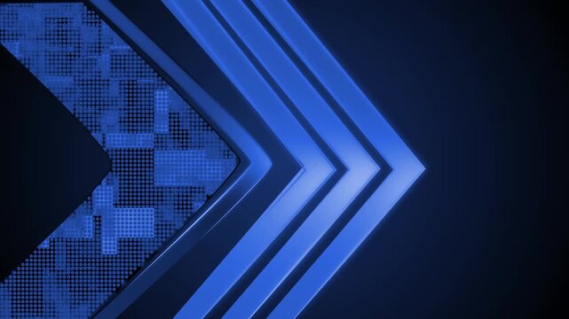 Chevron arrows on dark background abstract geometric design animation