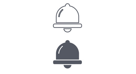 Fototapeta premium Notification bell icon set in outline and filled vector style
