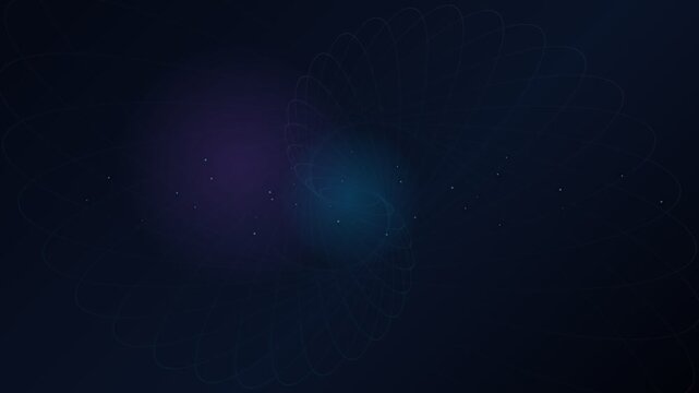 Abstract Swirl Particles Background Loop in Dark Blue and Purple Space