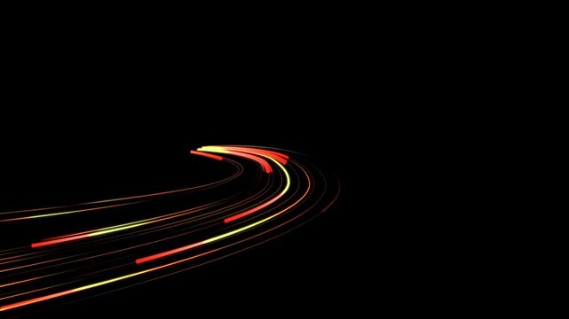 Abstract light streaks road neon curve wave line speed overlay effects aniamtion background