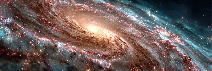 Detailed Spiral Galaxy in Deep Space with Vibrant Cosmic Dust and Stars © ภูริพัฒน์ ภิรมย์กิจ