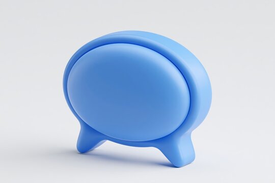 3D blue dialogue icon. Speech bubbles symbol for chat on social media icon isolated on background. Support, chat, 3d comments thread mention or user chat. 3d speech bubbles icon vector illustration