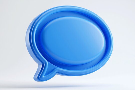 3D blue dialogue icon. Speech bubbles symbol for chat on social media icon isolated on background. Support, chat, 3d comments thread mention or user chat. 3d speech bubbles icon vector illustration