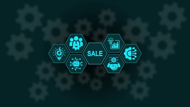 Sales Growth Animation with Marketing Strategy and Business Development