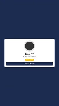 Mobile Civic Alert.Missing Person Interface.Modern UI Design
