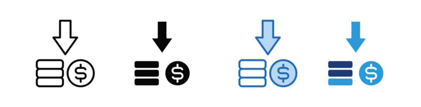 MONEY LOSS  icon Collection With Multiple Styles