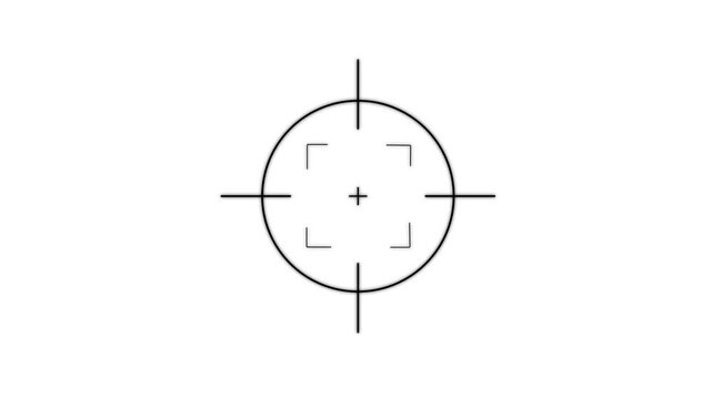 Digital crosshair hud overlay for gaming and ui minimalist targeting reticle animation