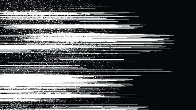 White horizontal lines on black background with glitch effect and digital distortion noise