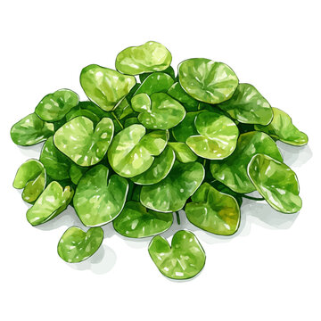 Duckweed, elegant watercolor vector illustration, isolated on a white background.