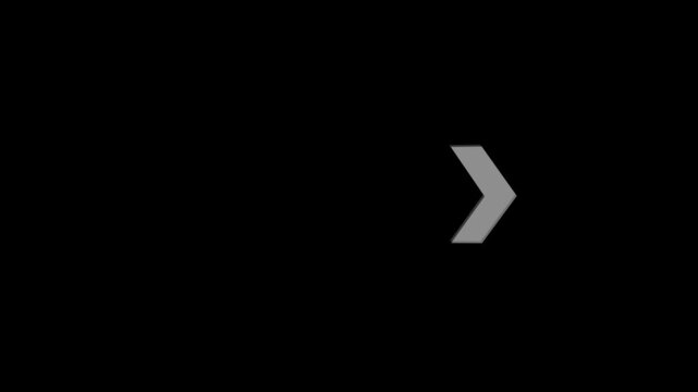 arrow icon concept animation right to left direction looping arrow loading and navigation symbol on black background.