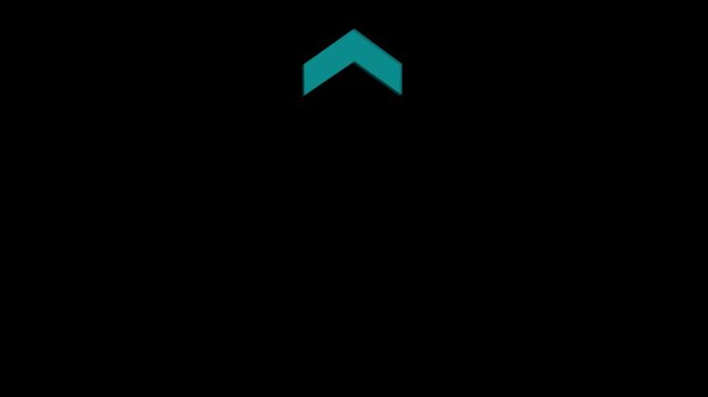 arrow icon concept animation up to down direction looping arrow loading and navigation symbol on black background.