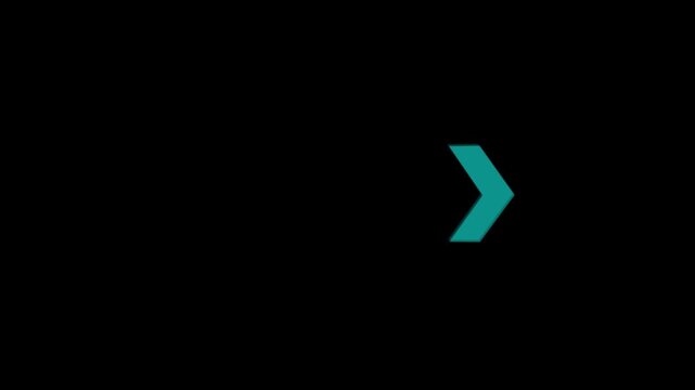 arrow icon concept animation right to left direction looping arrow loading and navigation symbol on black background.