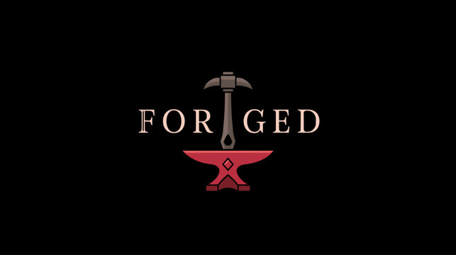 A logo design representing forged craftsmanship and strength.