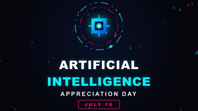 Artificial Intelligence Appreciation Day July 16 Animated Greeting Motion Graphic