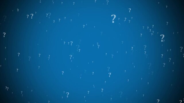 Glowing Cartoon comic questions marks flying animated.4k motion graphics video animation