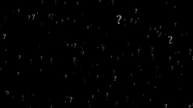 Cartoon comic questions marks flying animated.4k motion graphics video animation