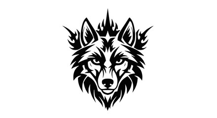 Obraz premium Stylized Wolf Head Illustration - Fierce Animal Art
