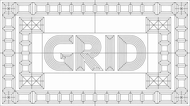 Minimalist SDI vector logo icon with dotted border and geometric frame