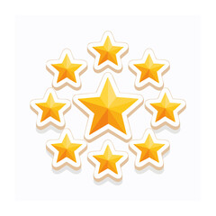 Fototapeta premium Cluster of Yellow Stars on White Background