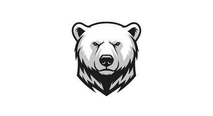 Fierce Polar Bear Head Mascot Logo Vector Illustration © Wong