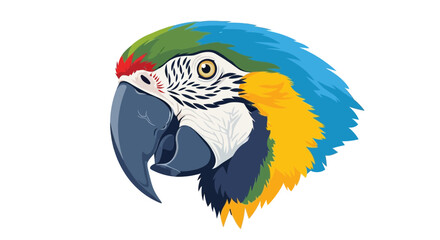 Fototapeta premium Vibrant Blue and Gold Macaw Parrot Head Illustration, Profile View