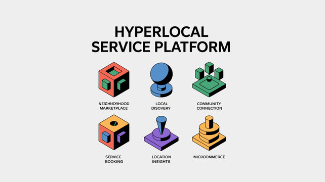Colorful geometric shapes forming a hyperbolic surface flat form illustration
