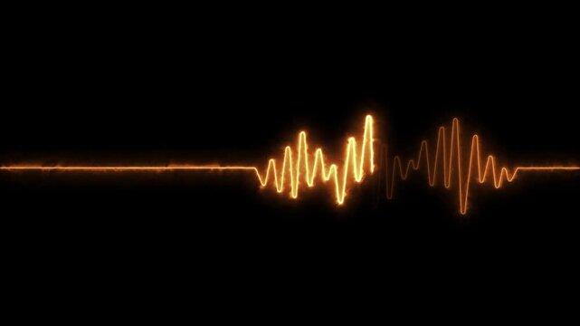 Line wave music sound one noise audio frequency icon signal podcast radio soundwave waveform volume art hand. Acoustic line music logo recording voice wave doodle sketch abstract. 4k video
