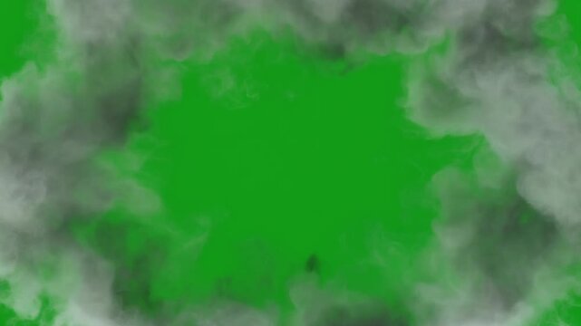 Animated prism shapes rotate casting soft glow on green screen