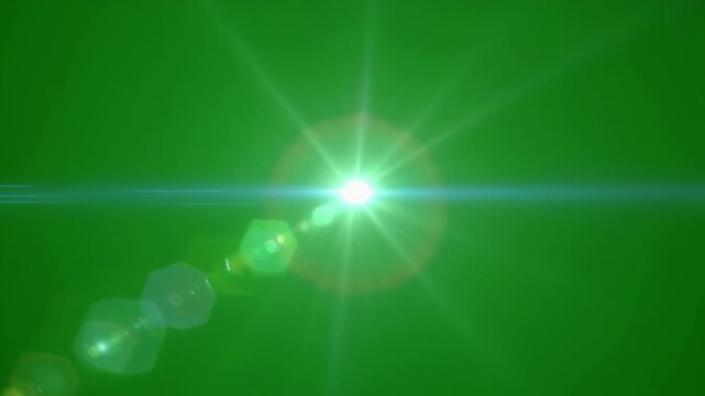Cinematic flare pulse expanding from center against chroma key
