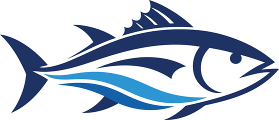 Obraz premium Stylized tuna fish logo