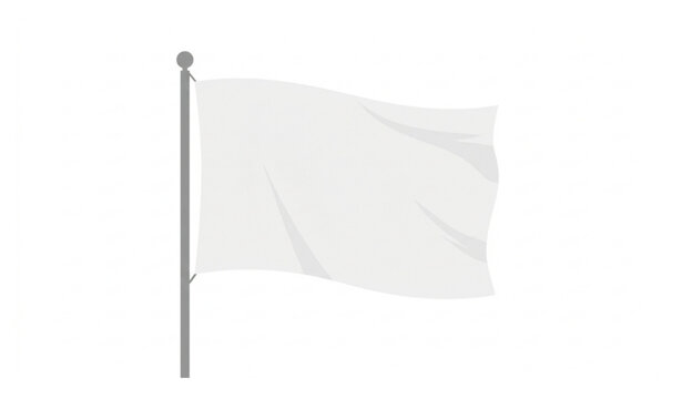 Minimal white flag template vector isolated illustration