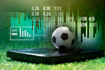 Naklejka premium sport technology , football information analysis , soccer manager strategy management , online betting