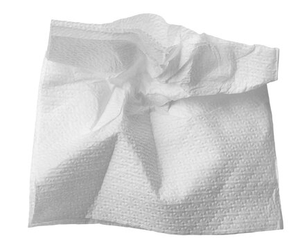 crumpled Paper Napkin isolated, full depth of field