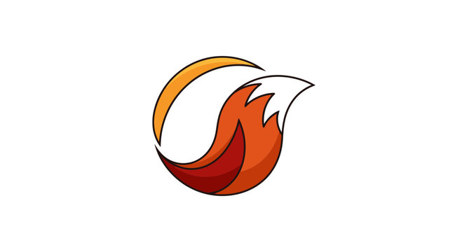 Minimalist Fox Tail Circle Logo Concept