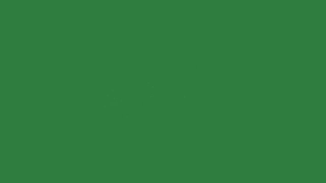 Animation of fire sparks in a scattering pattern on a green screen background. - Professional Chroma Key Footage