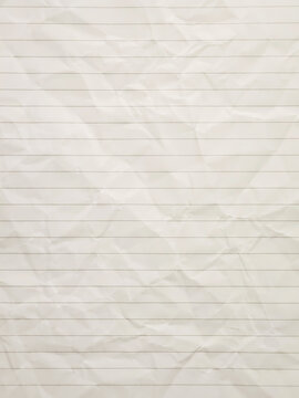 Crumpled lined paper texture background