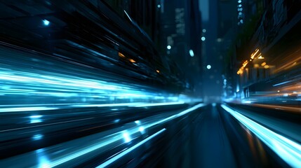 Obraz premium A highly dramatic and energetic scene showcasing futuristic technology illuminated by intense lighting