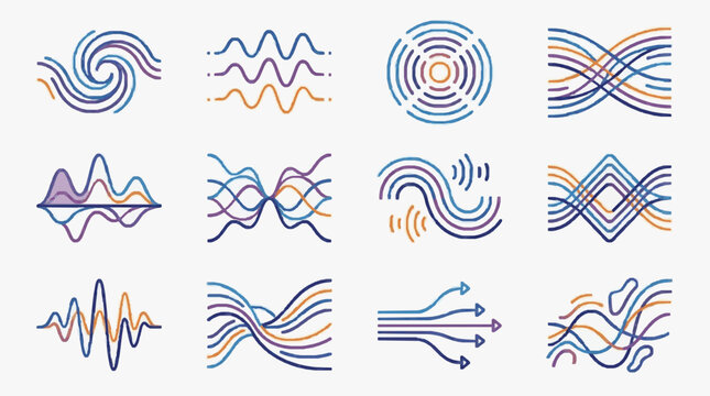 Colorful Abstract Mathematical Wave Patterns Design.