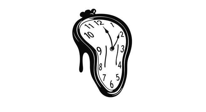 Melting clock surrealist art design element