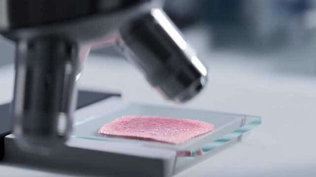 Microscope Over Glass Slide in Clinical Research Lab